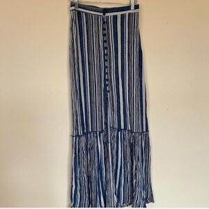 Band of Gypsies Striped Blue and White Maxi Skirt